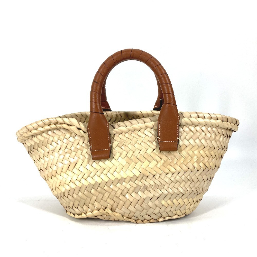 Chloe Marcie handbag tote bag Beige Pink Tan Straw Tan leather - Picture 2 of 9